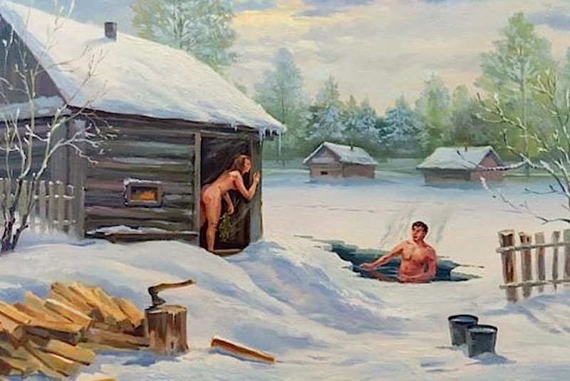 Alla dacia d'inverno: un tuffo nella neve dopo la sauna