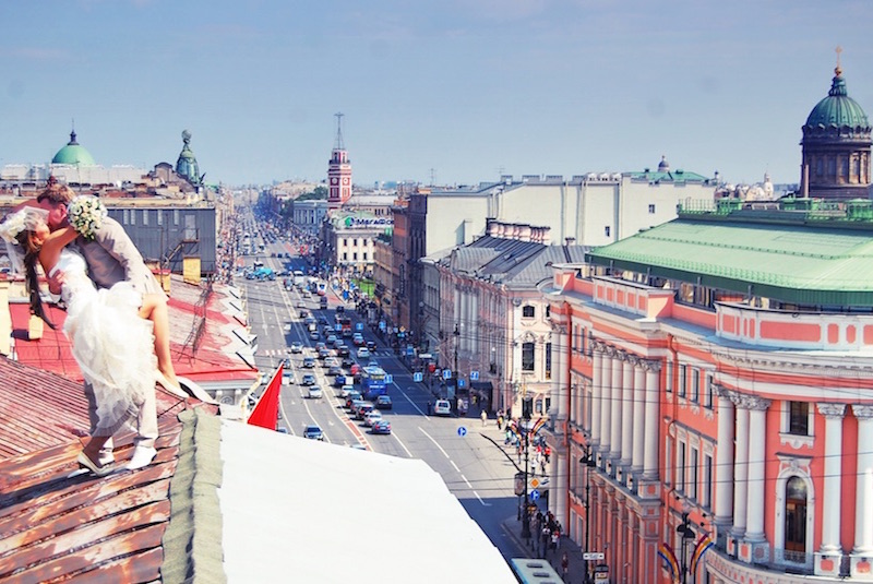 Matrimonio sui tetti di San Pietroburgo